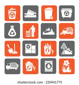 Silhouette Garbage and rubbish icons - vector icon set