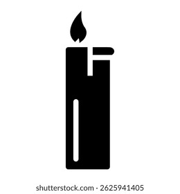 Silhouette of gas lighter. Vector illustration of a gas lighter. Gas lighter icon isolated on white background