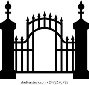     Silhouette gate vector illustration. This is an editable file.