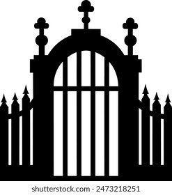     Silhouette gate vector illustration. This is an editable file.