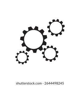 silhouette of a gear illustration of a gear a mechanical component shaped like a wheel with interlocking teeth