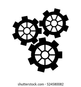 silhouette gear wheel engine cog icon