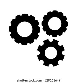 silhouette of gears wheels over white background. vector illustration