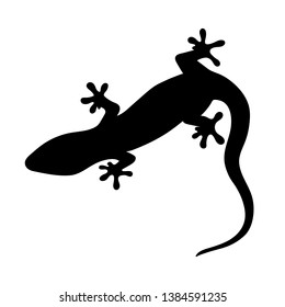 Silhouette Gecko Lizard On White Background Stock Vector (Royalty Free ...