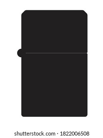 Silhouette of a generic petrol cigarette lighter over a white background
