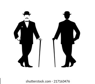 Silhouette Of The Gentleman In A Fashionable Suit