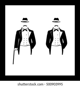 Silhouette of the gentleman in a fashionable suit