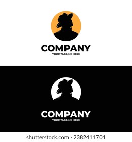 Silhouette of gentleman top hat logo design