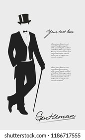 Silhouette of a gentleman in a tuxedo.