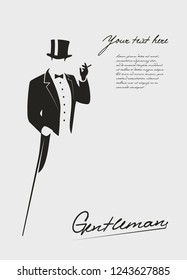 Silhouette of a gentleman in a tuxedo.