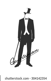 silhouette of a gentleman in a tuxedo