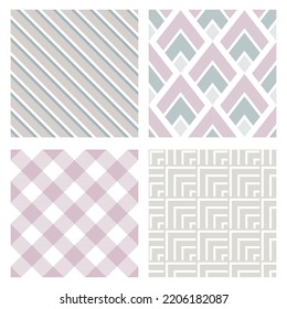 Silhouette of a geometric pattern seamless tile  pastel  cut file  vector seamless set