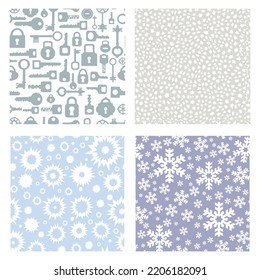 Silhouette of a geometric pattern seamless tile  pastel  cut file  vector seamless set