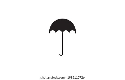 silueta logotipo de paraguas geométrico vectorial icono diseño