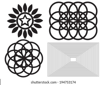 silhouette geometry symbol set