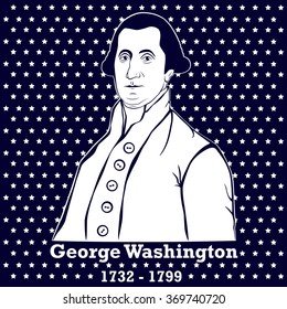 Silhouette George Washington. American president, vector illustration