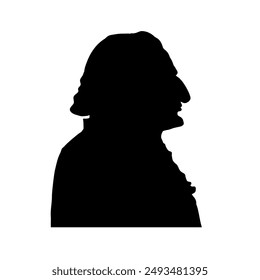 silhouette of george washington - vector illustration