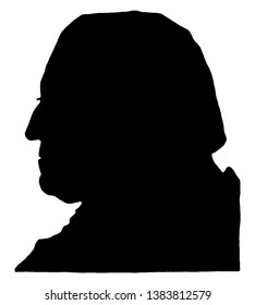 Silhouette of George Washington, vintage line drawing or engraving illustration