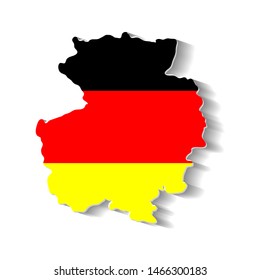 Silhouette of Germany against the flag. vector concept for German unity day