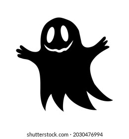 silhouette ghost drawing, vector illustration