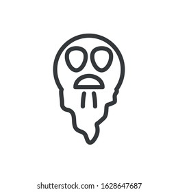 silhouette of ghost of halloween on white background vector illustration design