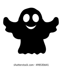 Silhouette ghost Halloween party, vector illustration