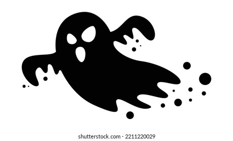 Silhouette ghost isolated on white background vector image.