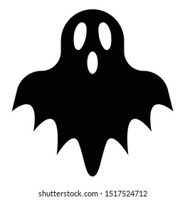 Silhouette of ghost on the white background