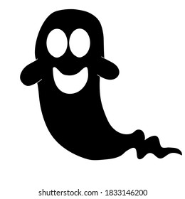 silhouette of a ghost on a white background