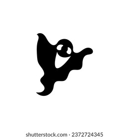 Silhouette of ghost on white background