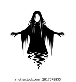 Silhouette of a ghost in a robe