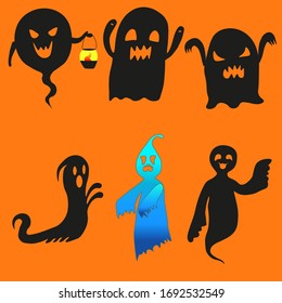 Los fantasmas de silueta dan miedo al vector