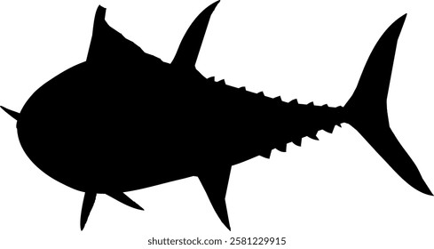 A silhouette of a giant Bluefin Tuna 