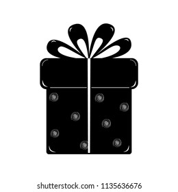 Silhouette of a gift box. Icon Packaging and storage..Concept of warehouse logistics of the store and transport. Isolated, white. Vector