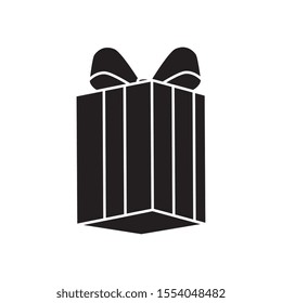 silhouette of gift box present isolated icon vector illustration design