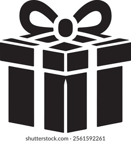 Silhouette of a gift box vector illustration design