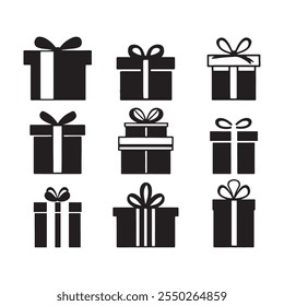 silhouette gift boxes set, present boxes icons sets, Christmas gift boxes, Gift boxes with ribbon icons Set, vector illustration,
gift vector icons set, Unveiling Possibilities Black Line, 