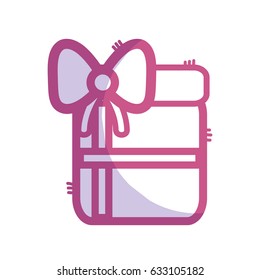 silhouette gift present with ribbon decoration to celebrate party