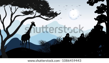 Similar – Image, Stock Photo Giraffe Silhouette