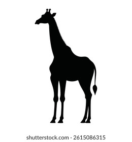 Silhouette of a giraffe icon in a white background