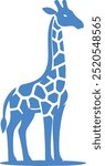 Silhouette Giraffe mascot logo in pure white background