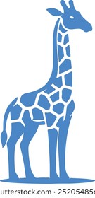 Logo de la mascota de la jirafa de la silueta en fondo blanco puro