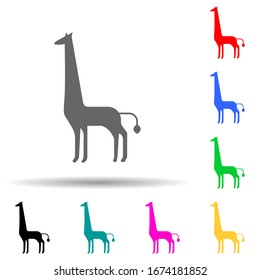 silhouette of a giraffe multi color style icon. Simple glyph, flat vector of zoo icons for ui and ux, website or mobile application