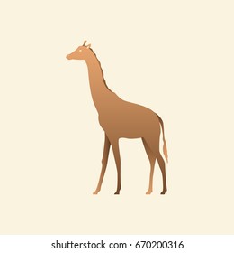 Silhouette of a giraffe. Giraffe side view profile. Vector illustration.