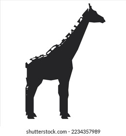 silhouette of a giraffe with white background