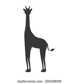 silhouette with giraffe wild animal