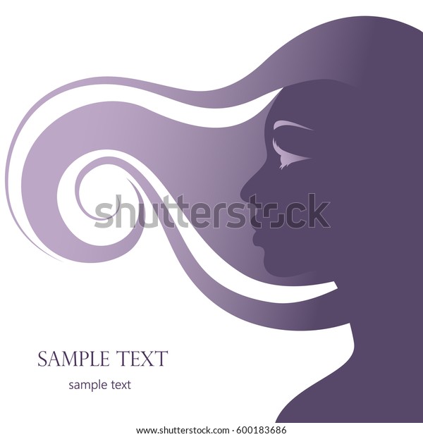 Silhouette Girl Beautiful Curls Profile Beautiful Stock Vector Royalty Free