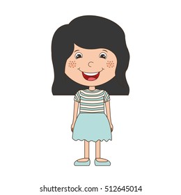 silhouette girl with black hair short and skirt