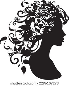 silhouette girl of a black  and white