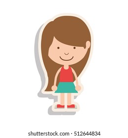 silhouette girl brown hair and skirt with shadow